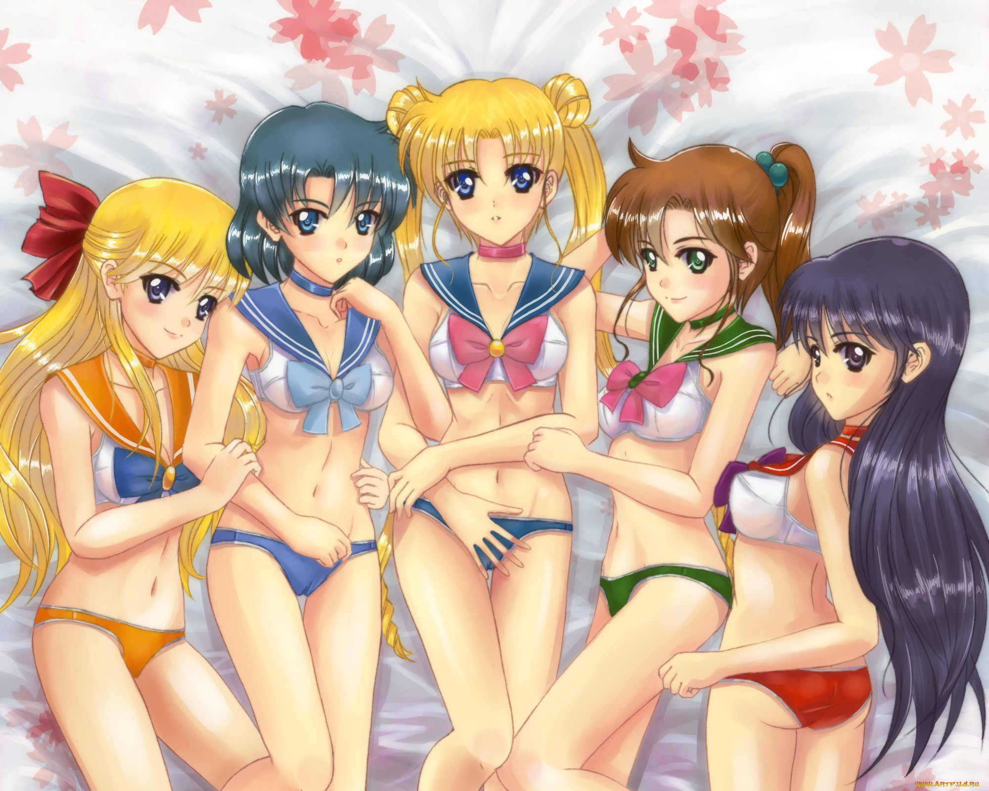 аниме, sailor moon, девушки.
